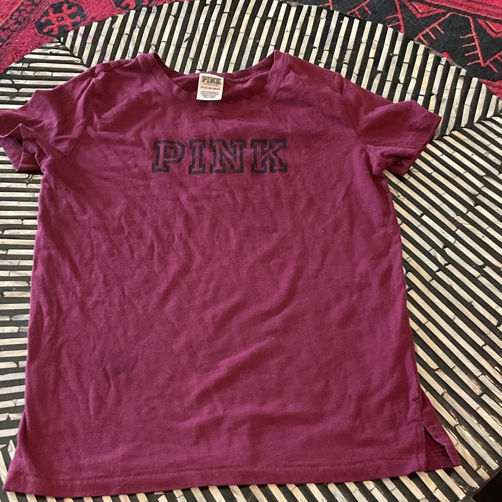 PINK Victoria's Secret Maroon Short Sleeve Tee